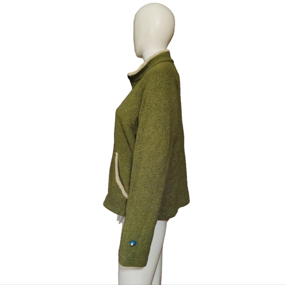 KUHL Alfpaca Full Zip Knit Fleece Jacket Heather Green - Picture 3 of 13